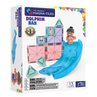 Magna-Tiles Dolphin Bay™ 13-Piece Set
Magna-Tiles Dolphin Bay toy set packaging with colorful design and toy images.