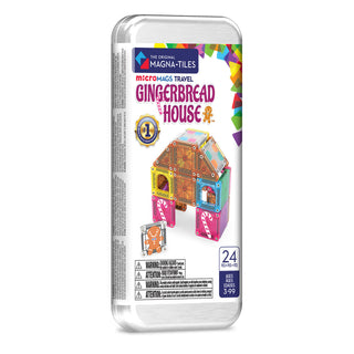 Magna-Tiles microMAGS Gingerbread House 24-Piece Travel Set
Magna-Tiles Gingerbread House set packaging on a white background