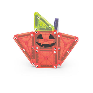 Magna-Tiles microMAGS Spooky 24-Piece Travel Set
Pumpkin-shaped building set with a face on a white background