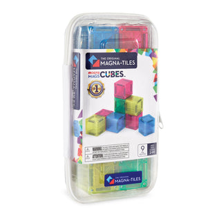 Magna-Tiles microMAGS Cubes 9-Piece Set
The Original Magna-Tiles Micro Magns Cubes toy set in a clear plastic storage case with a white and multicolor label, containing 9 colorful magnetic cube tiles.