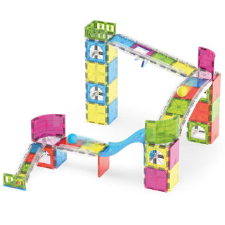 Magna-Tiles Rail Racers™ Max 80-Piece Set
Colorful magnetic marble run toy set on a white background