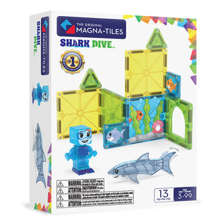 Magna-Tiles Shark Dive™ 13-Piece Set
Magna-Tiles Shark Dive toy set packaging with colorful tiles and shark figures.