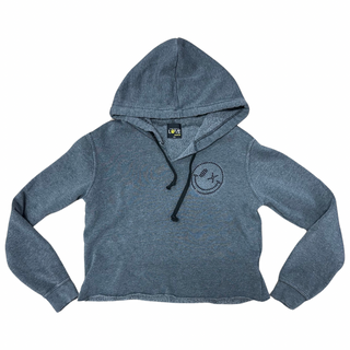 Love Junkie Rhinestone Smiley Crop Hoodie - Charcoal, Love Junkie, cf-size-large-14, cf-size-medium-10-12, cf-size-small-7-8, cf-size-xlarge-16, cf-type-hoodie, cf-vendor-love-junkie, Hoodie,