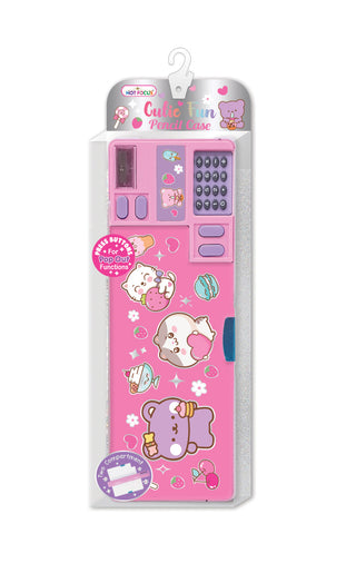 Hot Focus Cutie Fun Multi-Function Pencil Case - Critters
Pink toy cash register set with cartoon characters on a white background