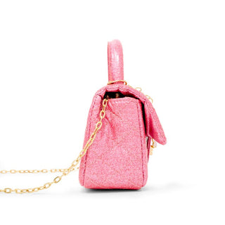 Zomi Gems Classic Sparkle Top Handle Handbag - Pink Lemonade
Pink handbag with a gold chain on a white background