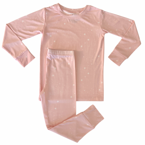 In My Jammers Baby Pink Star L/S 2pc PJ Set, In My Jammers, Bamboo, Bamboo Pajamas, Bloom, cf-size-2t, cf-size-3t, cf-size-4t, cf-size-5t, cf-size-6t, cf-type-pajamas, cf-vendor-in-my-jammers