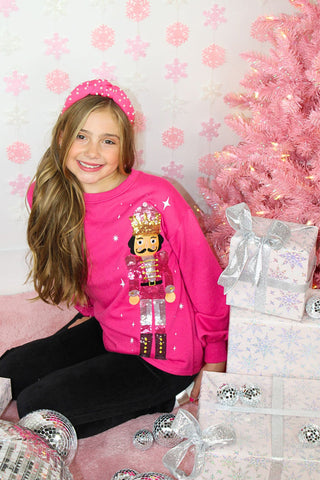 Paper Flower Nutcracker Sequin Long Sleeve Top