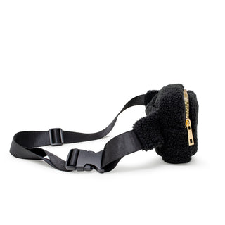 Zomi Gems Fuzzy Belt Bag w/ Heart For Kids - Black