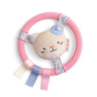 Itzy Ring Pal™ Teething Ring with Plush Character - Kitty
Pink baby rattle with a soft toy face on a white background