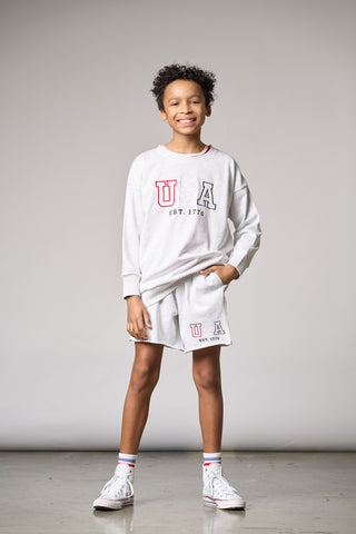 Little Bipsy USA Lightweight Crewneck - Heather Grey