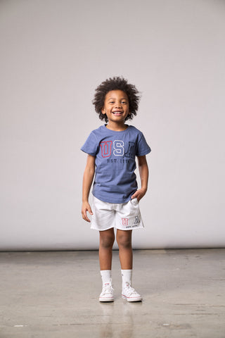 Little Bipsy USA Raw Edge Sweatshort - Heather Grey