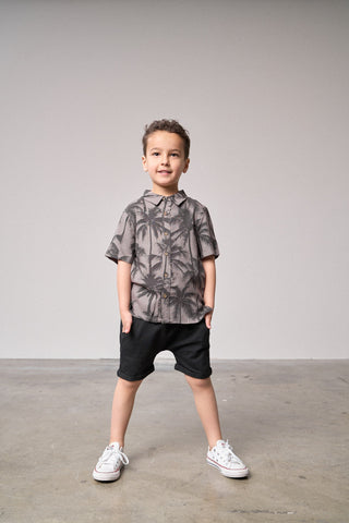 Little Bipsy Palm Print Button Up
