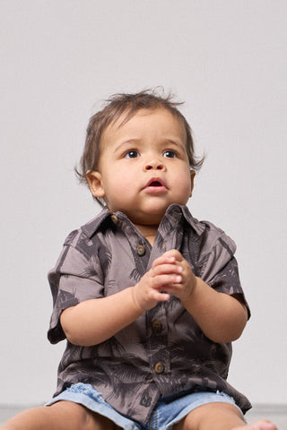 Little Bipsy Palm Print Button Up