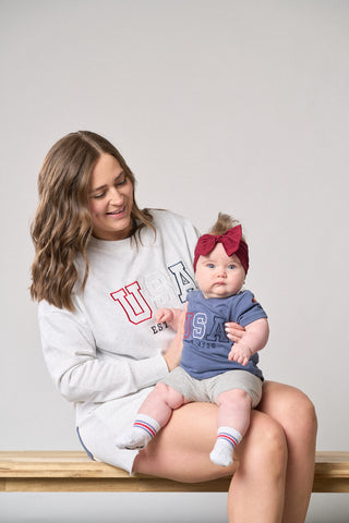 Little Bipsy Adult USA Lightweight Crewneck - Heather Grey