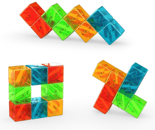 Geomag Magicube Gems Crystal 8pc Set
Colorful magnetic building blocks arranged in various shapes on a white background