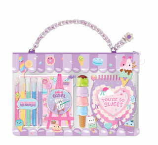 Hot Focus Coloring Fun Pack - Sweet
Children's art set with pastel colors and cute designs in a purple case.