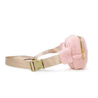 Zomi Gems Fuzzy Belt Bag w/ Heart For Kids - Pink