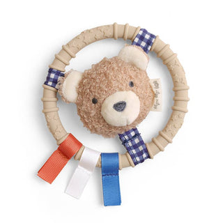 Itzy Ring Pal™ Teething Ring with Plush Character - Bear
Baby teething ring with teddy bear face and colorful ribbons on a white background