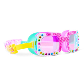 Bling2o Pretty Girl Poppy Flexible Frame Swim Goggle
Colorful children's sunglasses with a yellow strap on a white background