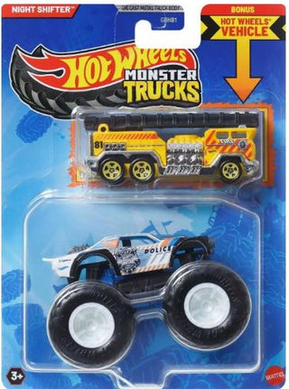 Mattel, Mattel Hot Wheels Monster Truck 1:64 with Crushable Car - Basically Bows & Bowties