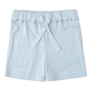 Makemake Organics organic light blue polo shirt and shorts set for kids, 2-piece outfit with comfortable, eco-friendly cotton fabric.