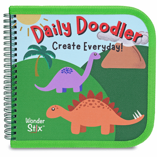 Daily Doodler Reusable Activity Book - Dino Cover
Daily Doodler notebook with dinosaur illustrations on a green cover