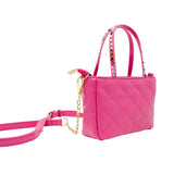 Zomi Gems Quilted Rhinestone Tote Bag - Hot Pink
