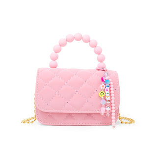 Zomi Gems Pearl Handle Message Charm Handbag For Kids - Pink