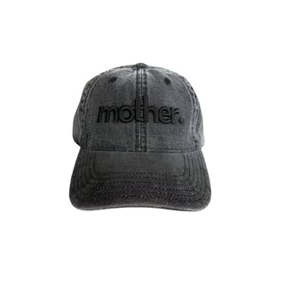 "Mother" Embroidered Dad Hat - Black Denim