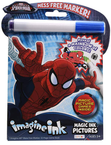 Spiderman Magic Ink Pictures & Game Book with Mess Free Marker