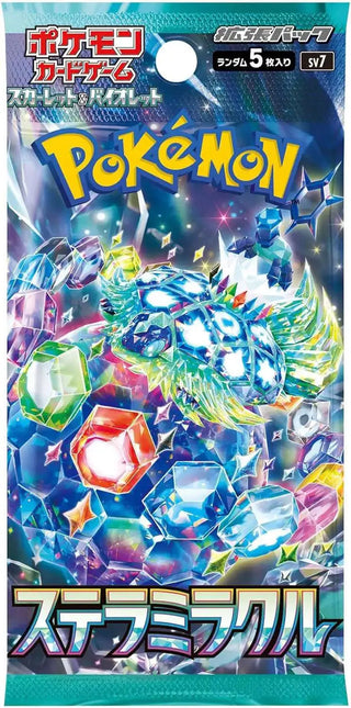 Pokémon Scarlet & Violet Stellar Miracle Trading Card Booster Pack
Pokémon trading card game pack with colorful design and text