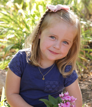Gold-plated children's Star of David charm necklace by Cherished Moments, featuring a delicate star pendant on a fine chain.