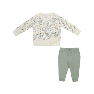 Angel Dear French Terry Raglan Sweatshirt & Jogger Set - Artsy Dinos