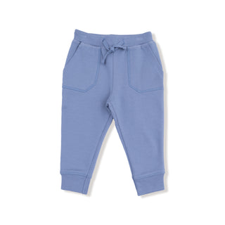 Angel Dear French Terry Raglan Sweatshirt & Jogger Set - Country Calico
Blue children's jogger pants on a white background