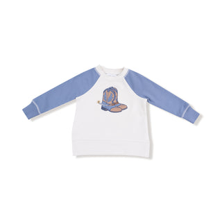 Angel Dear French Terry Raglan Sweatshirt & Jogger Set - Country Calico
Children's long-sleeve shirt with a graphic design on a white background