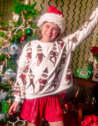 Queen of Sparkles KIDS Elf Sweatshirt - White