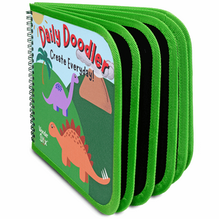 Daily Doodler Reusable Activity Book - Dino Cover
Set of green children's activity books with dinosaur illustrations on a white background