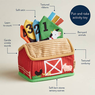 Itzy Ritzy Itzy Sensory Scarves™ Pull-And-Take Toy - Farm Friends
Children's barn toy with educational elements on a beige background