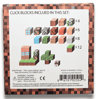 Watchitude Click Blocks magnetic building set with 100 colorful plastic blocks for creative toy construction.