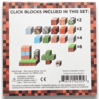 Watchitude Click Blocks magnetic building set with 50 colorful toy blocks for creative play and construction.