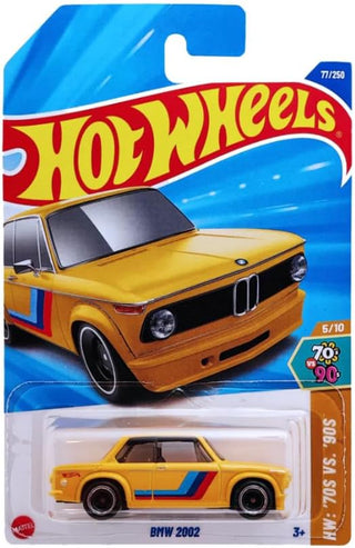 Mattel Hot Wheels BMW 2002 Yellow
Hot Wheels BMW 2002 toy car in packaging with blue and yellow design