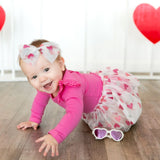 Sweet Wink, Sweet Wink Glitter Heart Valentine's Day L/S Tutu Bodysuit - Basically Bows & Bowties