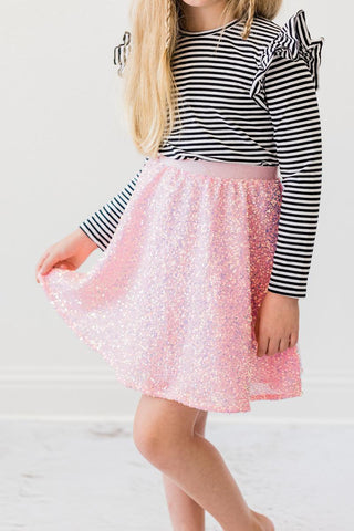 Mila & Rose Bubblegum Sequin Twirl Skirt, Mila & Rose, Bubblegum Sequin Twirl Skirt, cf-size-4t, cf-type-skirt, cf-vendor-mila-&-rose, Hot Pink Sequin, Mila & Rose, Mila & Rose  Sequin Twirl 