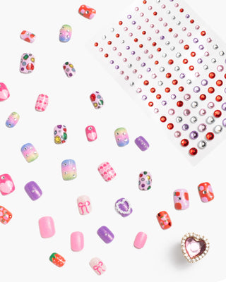 Super Smalls Heartfelt Press On Nail Kit
Colorful nail art decorations on a white background