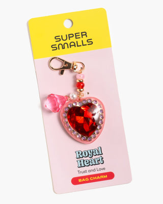 Super Smalls Royal Heart Bag Charm
Heart-shaped bag charm on a 'Super Smalls' branded card with a yellow top section.