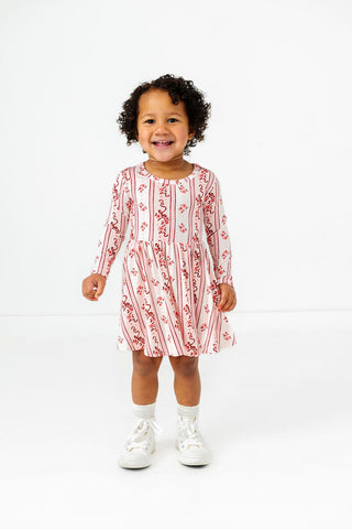 In My Jammers Long Sleeve Twirl Dress - Vintage Love