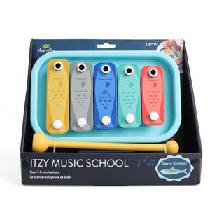 Itzy Ritzy Xylophone Itzy Music School™
Itzy Music School toy set packaging with colorful xylophone-like instruments.
