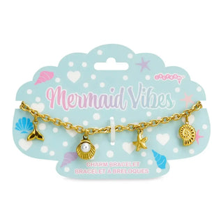 Iscream Mermaid Vibes Charm Bracelet
Gold charm bracelet on a 'Mermaid Vibes' branded card with sea-themed decorations.