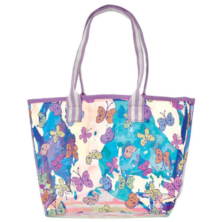 Iscream Bright Butterflies Clear Holographic Tote Bag
Tote bag with butterfly pattern on a white background