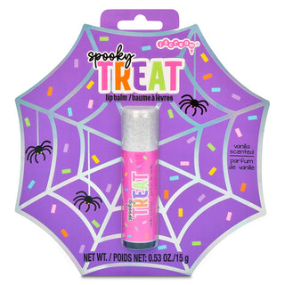 Iscream Spooky Treat Lip Balm
Halloween-themed lip balm packaging with purple spider web design